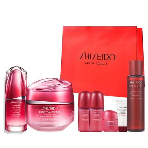 시세이도 얼티뮨 파워 인퓨징 컨센트레이트 3 세럼 30ml + 에센셜 에너지 하이드레이팅 크림 50ml + 쇼핑백 세트