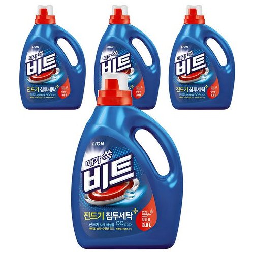 비트 진드기 액체세제 일반용 본품, 3L, 4개