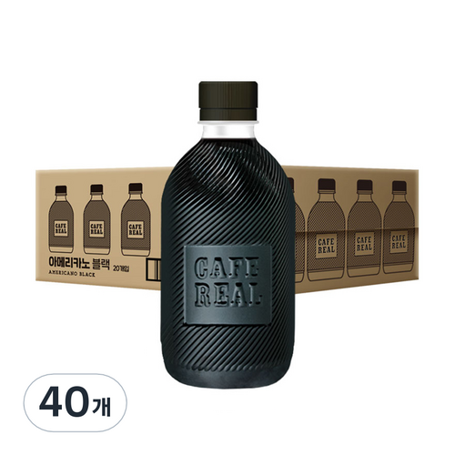 까페리얼 아메리카노 블랙 무라벨, 400ml, 40개